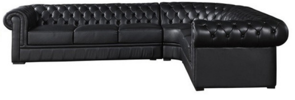 278-F8301B Black Chaise Sectional