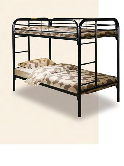 7005 Black Metal Bunk Bed (TWIN/TWIN)