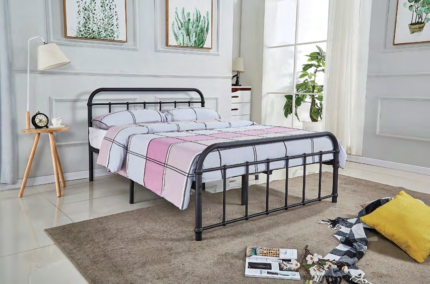 7202 Black Metal Platform Bed (T / F / Q)