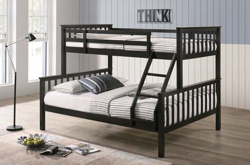 7702CA Solid Wood Bunk Bed (TWIN/FULL)
