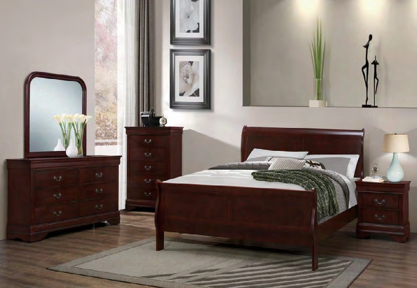 8008 Natural Wood Tone Bedroom Suite (5-PC)