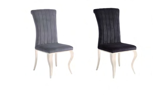 1500GRAY-CHROME & 1301BK Modern Dining Chairs
