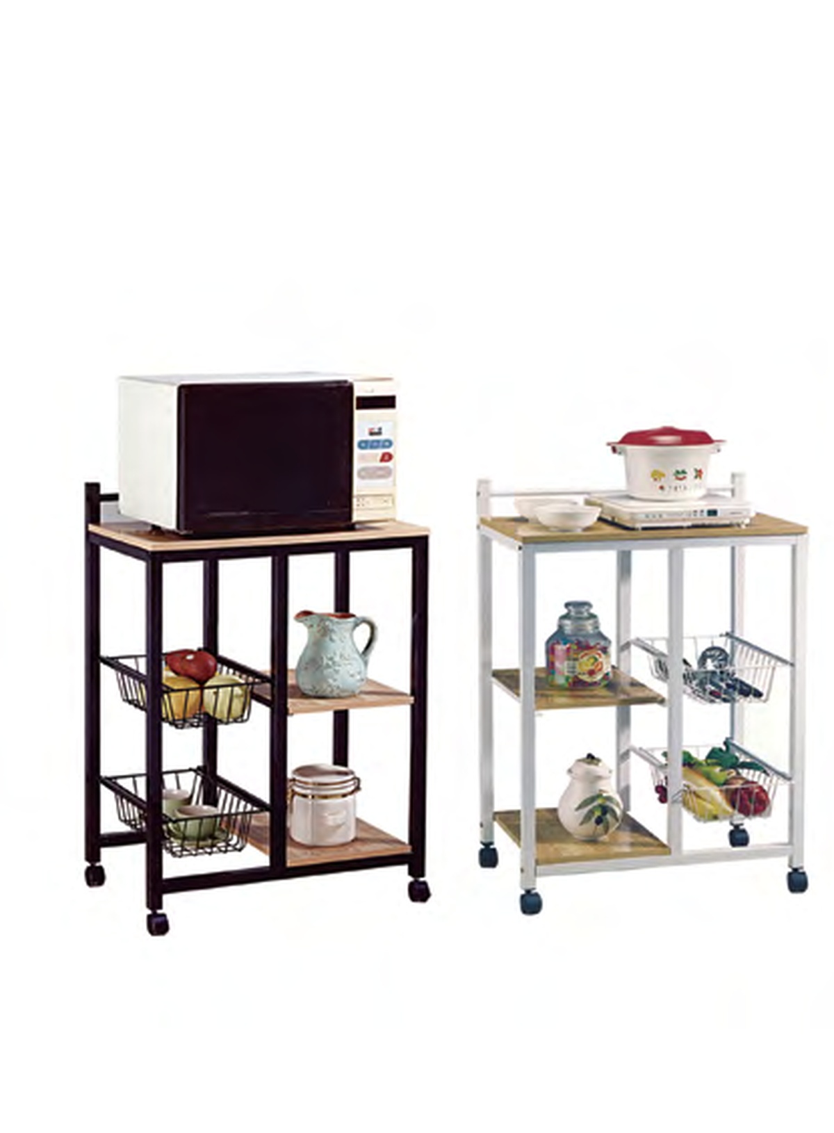 2526 (BK / WH) Rolling Microwave Cart