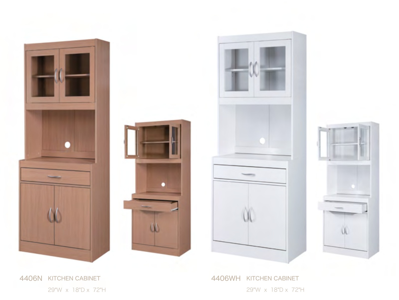 4406 (N / WH) Tall Kitchen Pantry Cabinet