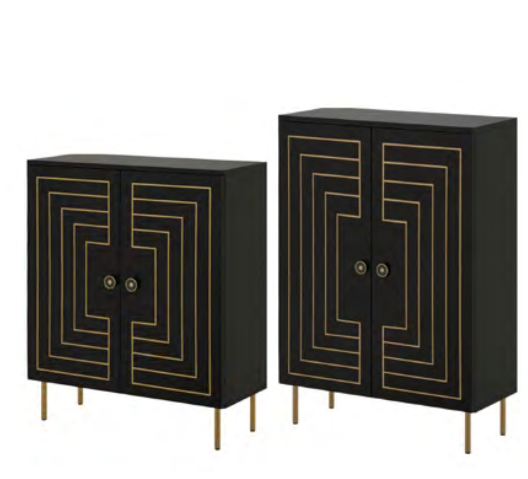 4337BK / 4338BK Black TV Stand Console