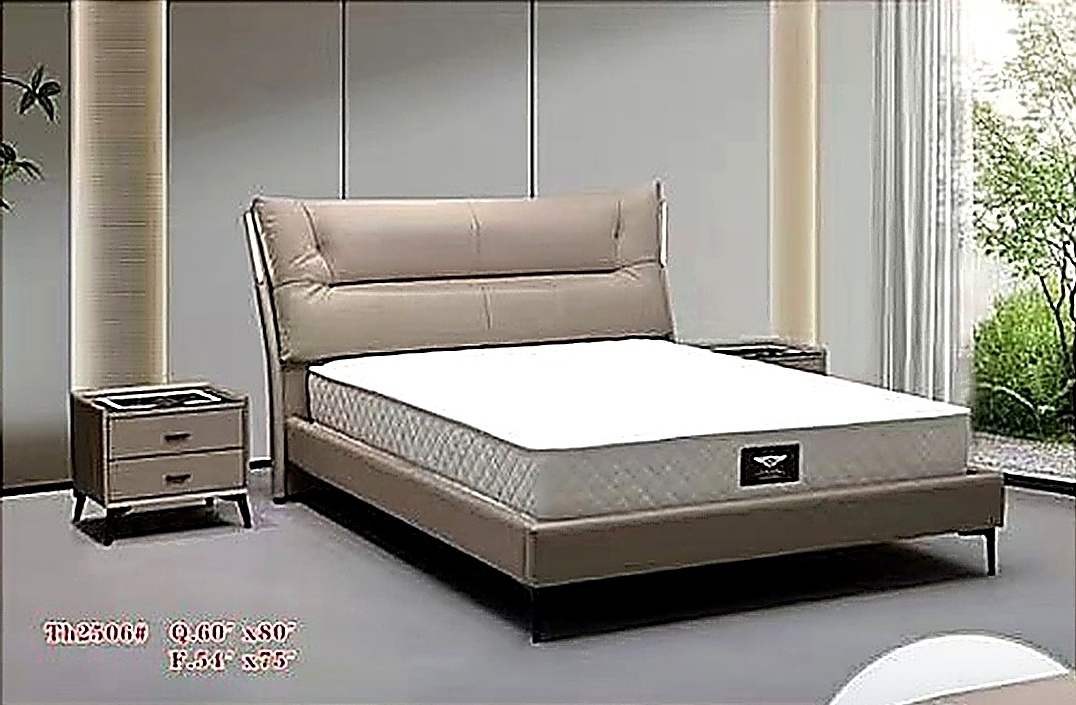 001-2506 Premium Genuine Leather LED Bed